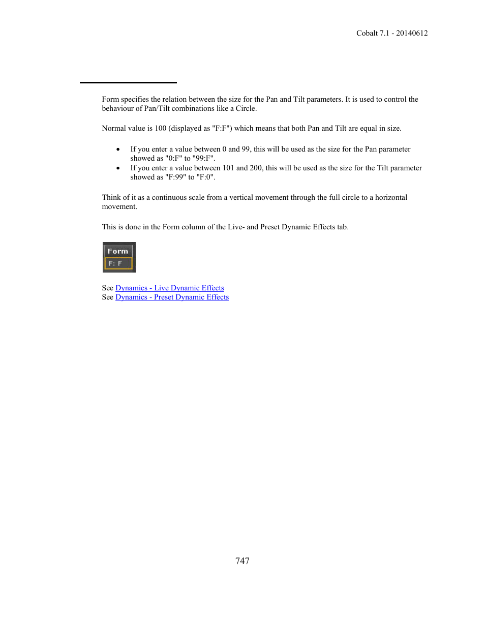 Dynamics - form | ETC Cobalt Family v7.1.0 User Manual | Page 748 / 1055