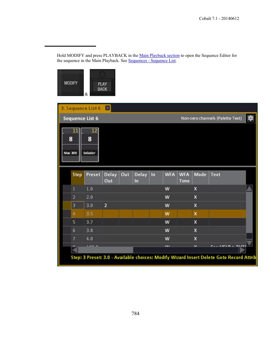 Sequence editor | ETC Cobalt Family v7.1.0 User Manual | Page 785 / 1055