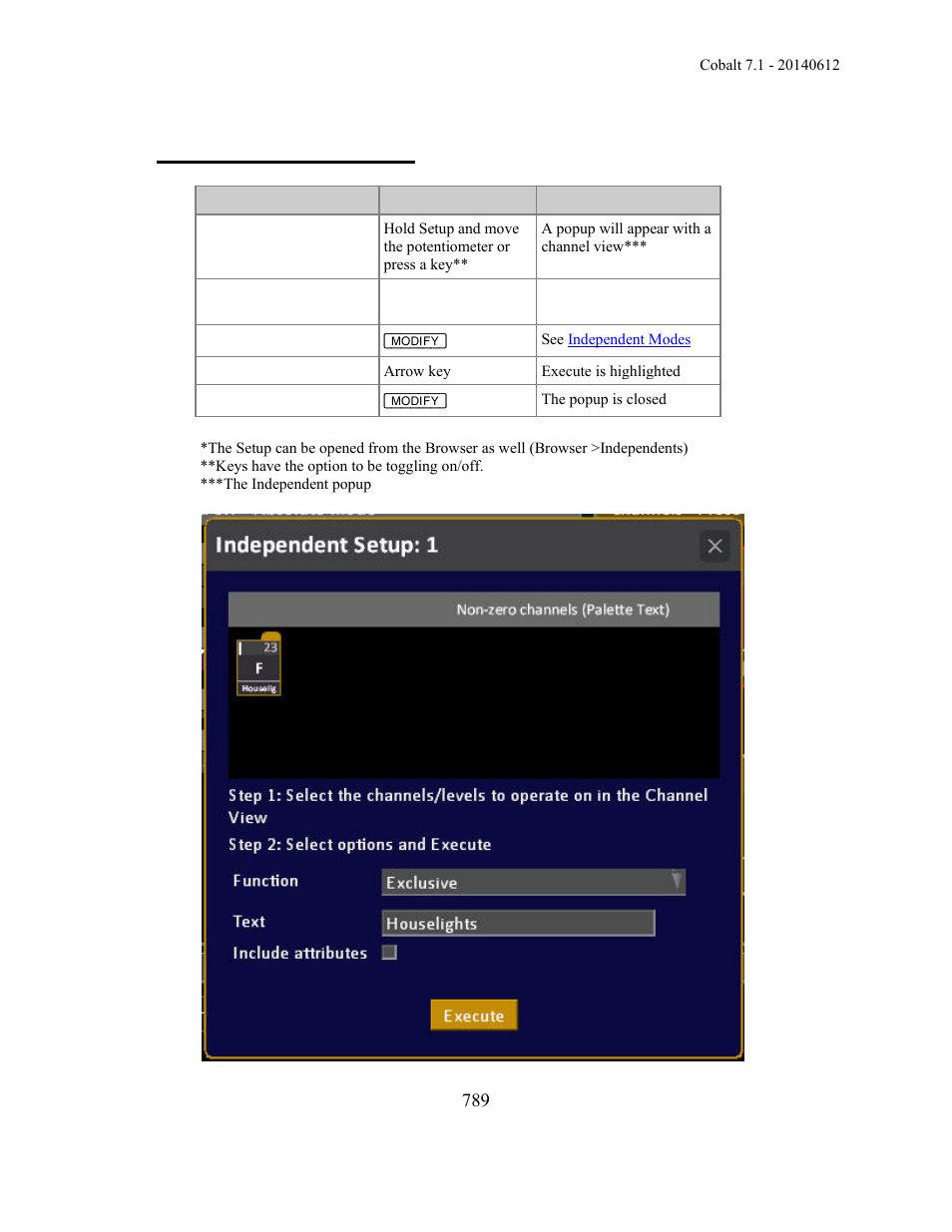 Using the independents | ETC Cobalt Family v7.1.0 User Manual | Page 790 / 1055