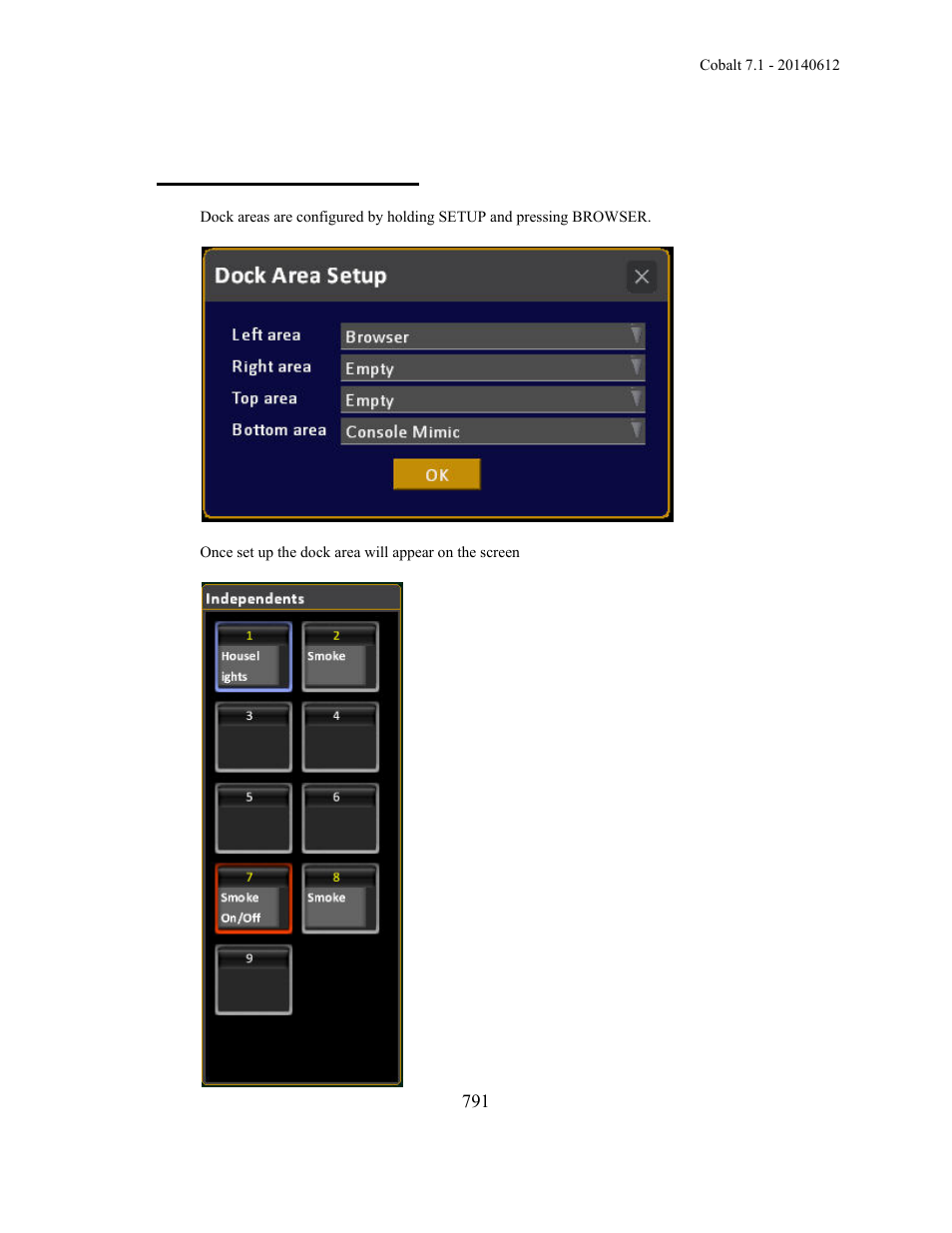 Independent dock area | ETC Cobalt Family v7.1.0 User Manual | Page 792 / 1055