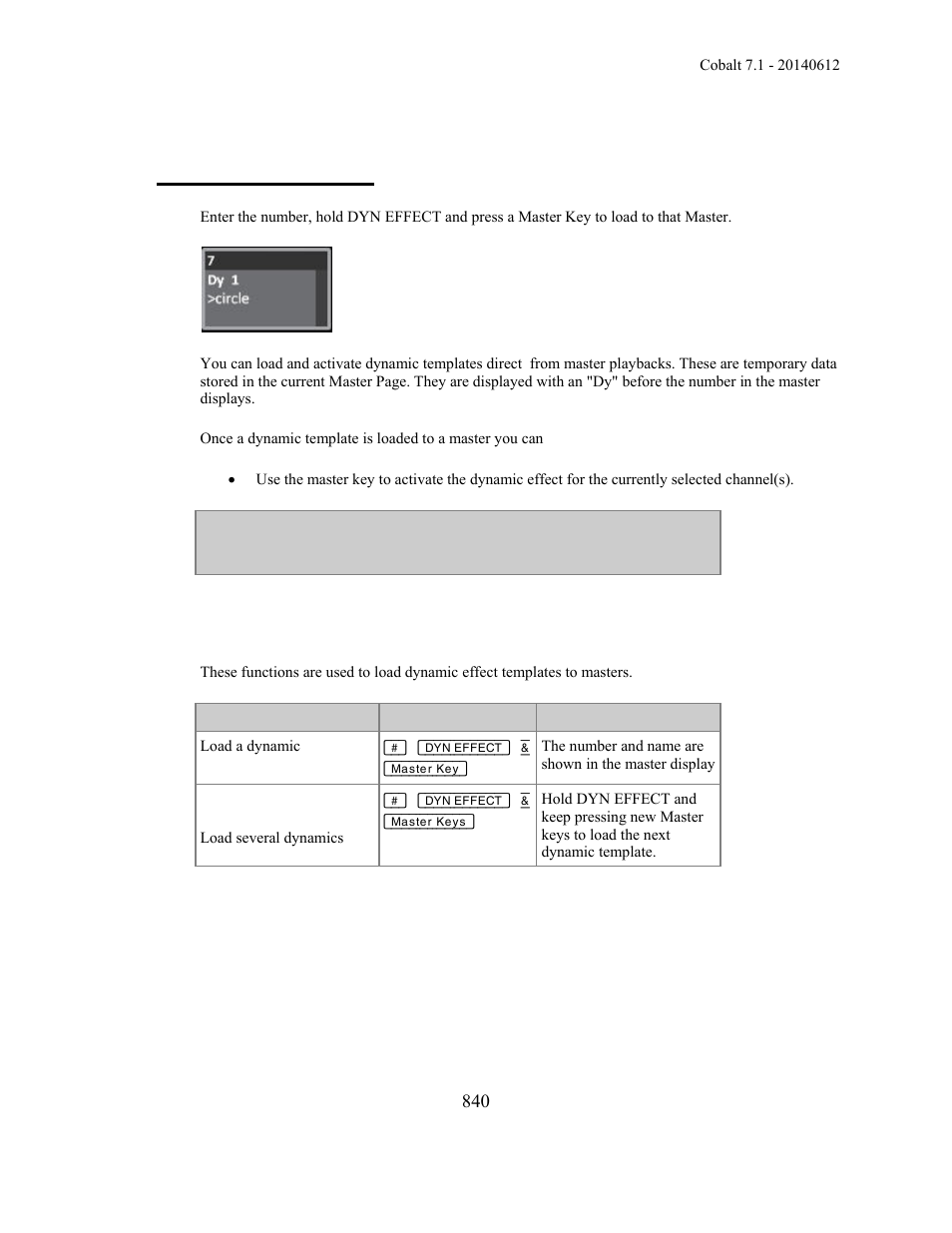 Masters - dynamics | ETC Cobalt Family v7.1.0 User Manual | Page 841 / 1055