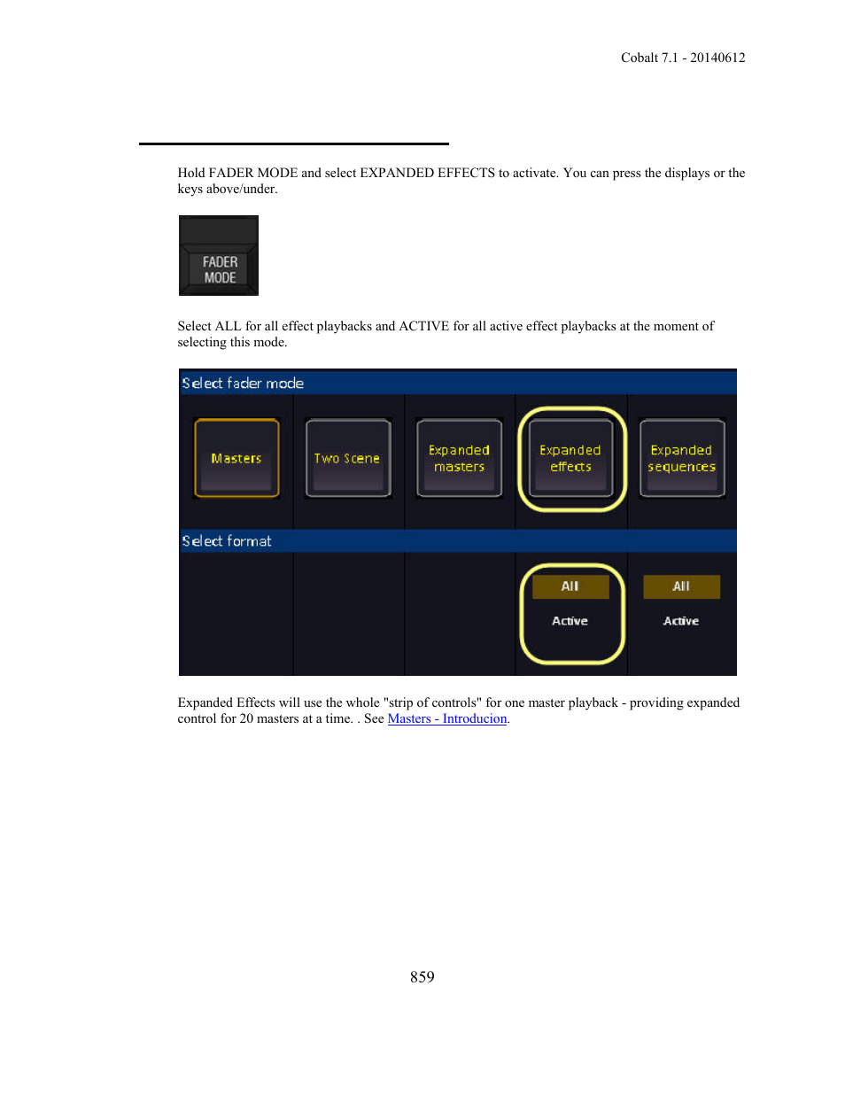 Fader mode - expanded effects | ETC Cobalt Family v7.1.0 User Manual | Page 860 / 1055