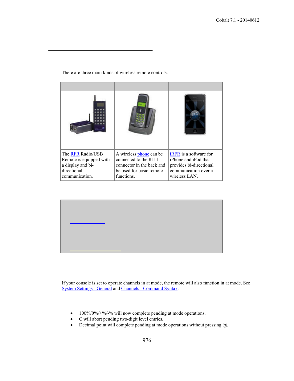 Remote control - introduction | ETC Cobalt Family v7.1.0 User Manual | Page 977 / 1055