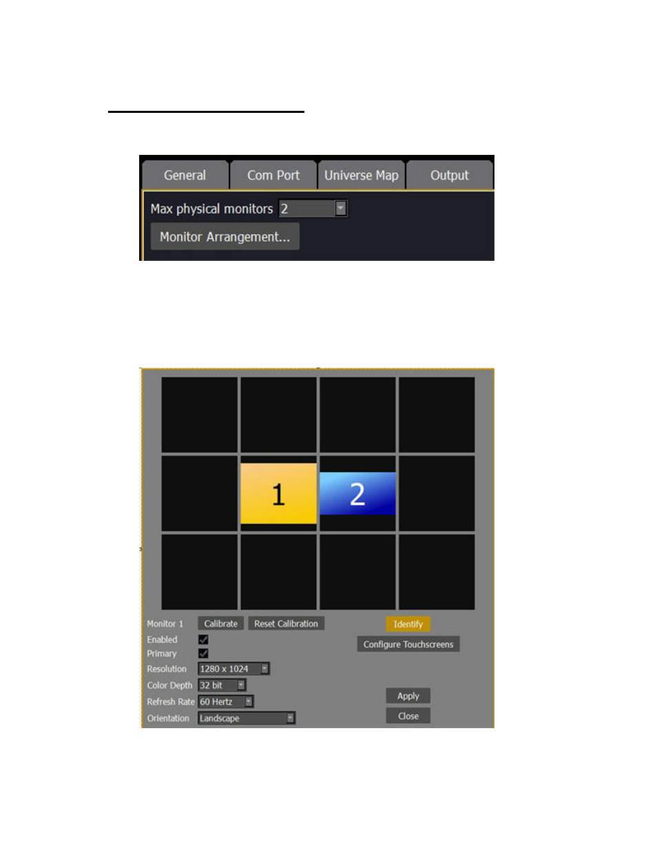 System settings - monitor | ETC Cobalt Family v7.0.0 User Manual | Page 168 / 1038