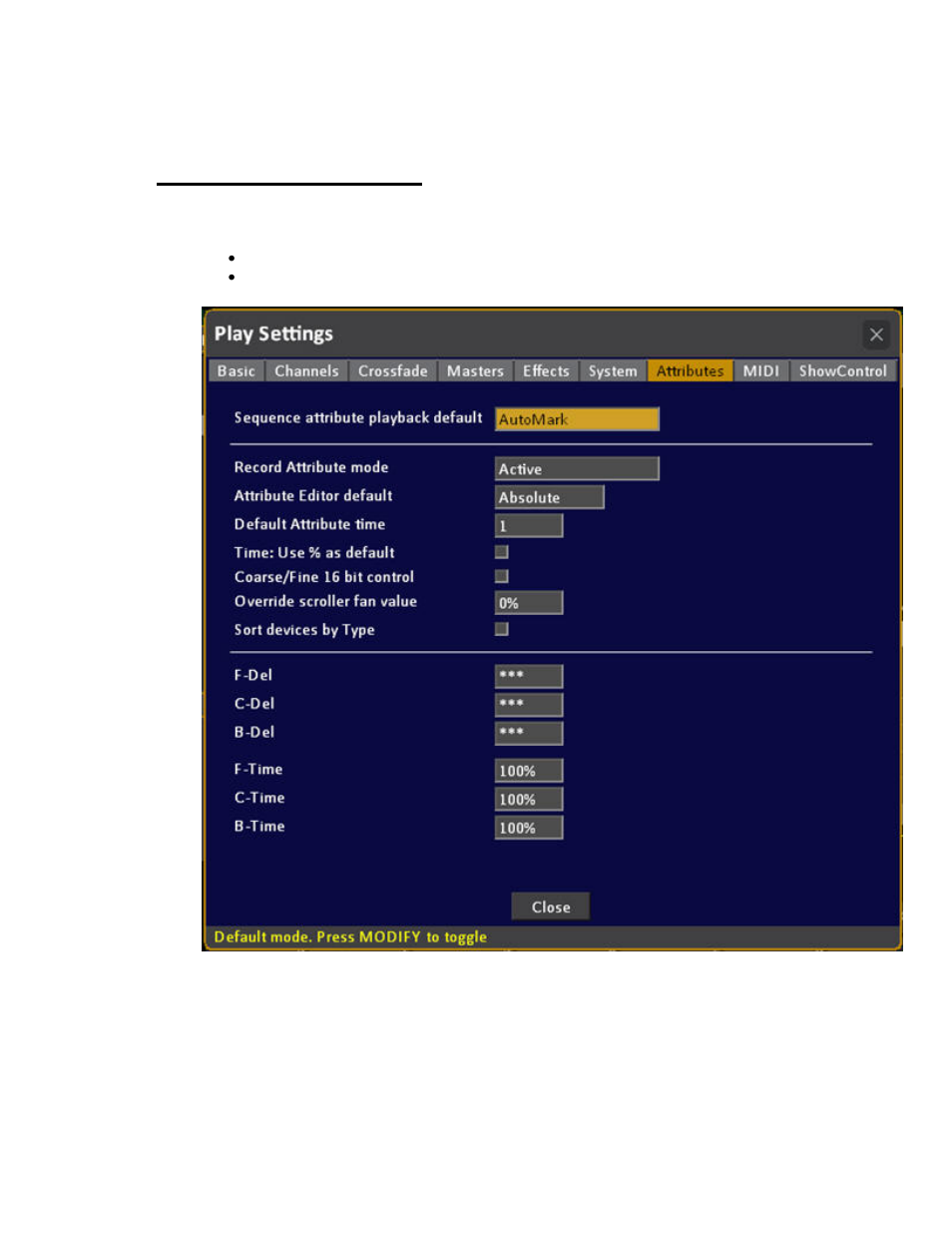 Play settings - attribute | ETC Cobalt Family v7.0.0 User Manual | Page 192 / 1038