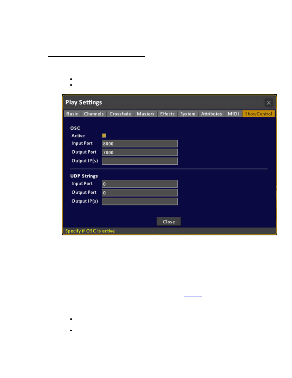 Play settings - show control | ETC Cobalt Family v7.0.0 User Manual | Page 199 / 1038