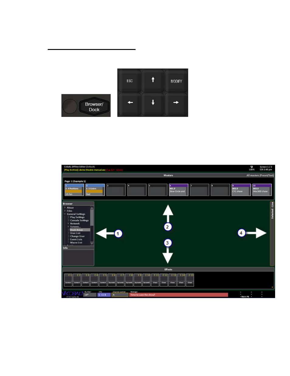 Dock areas - introduction | ETC Cobalt Family v7.0.0 User Manual | Page 229 / 1038