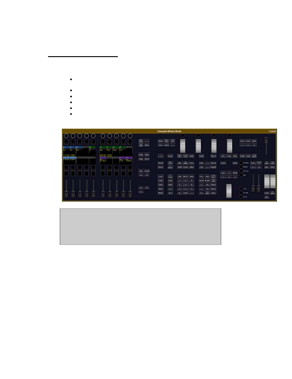 Console mimic dock | ETC Cobalt Family v7.0.0 User Manual | Page 233 / 1038