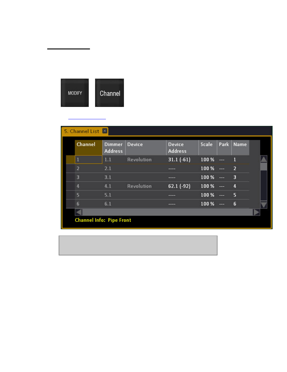 Channel list | ETC Cobalt Family v7.0.0 User Manual | Page 282 / 1038