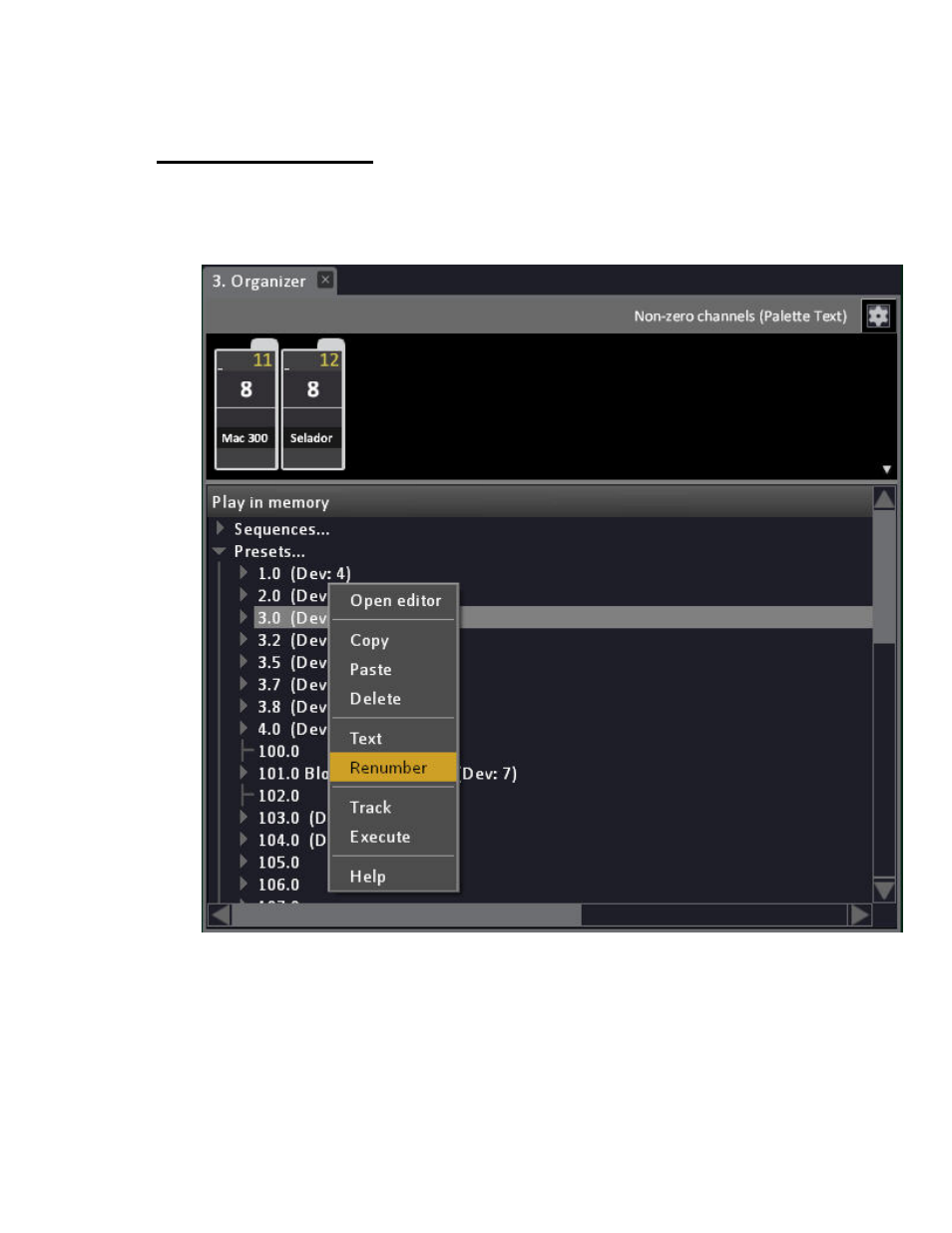 Presets - renumber | ETC Cobalt Family v7.0.0 User Manual | Page 372 / 1038