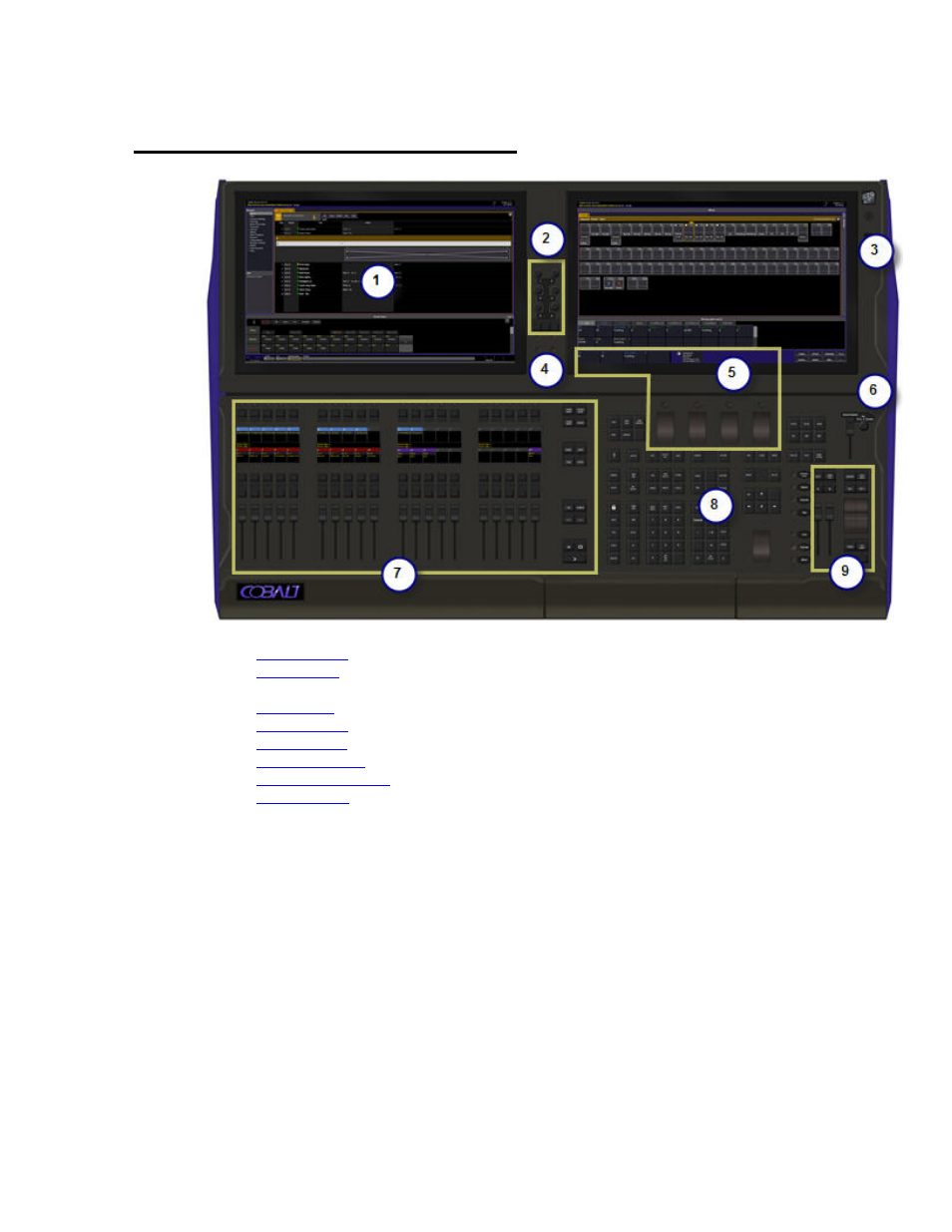 Cobalt console facepanel | ETC Cobalt Family v7.0.0 User Manual | Page 76 / 1038