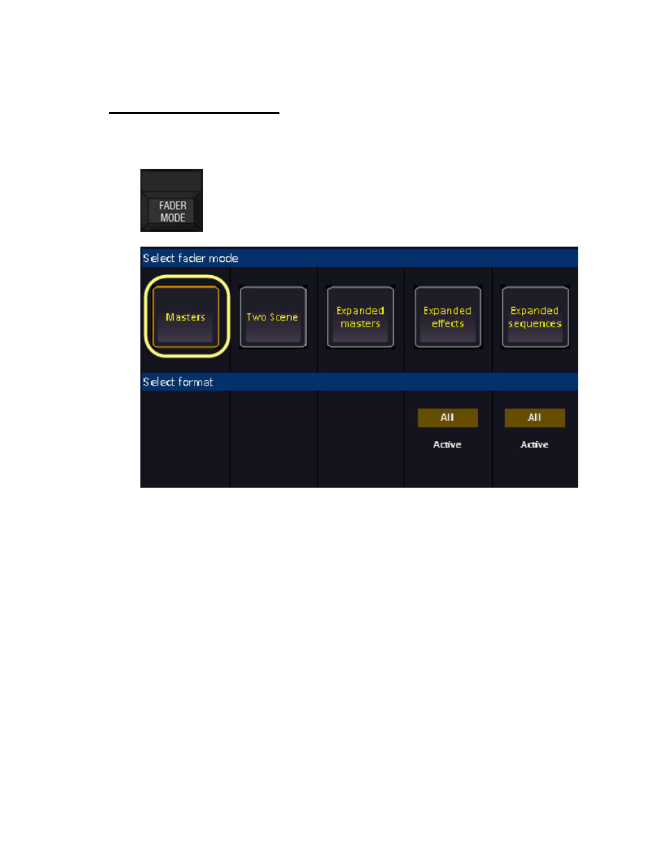 Fader mode - masters | ETC Cobalt Family v7.0.0 User Manual | Page 854 / 1038