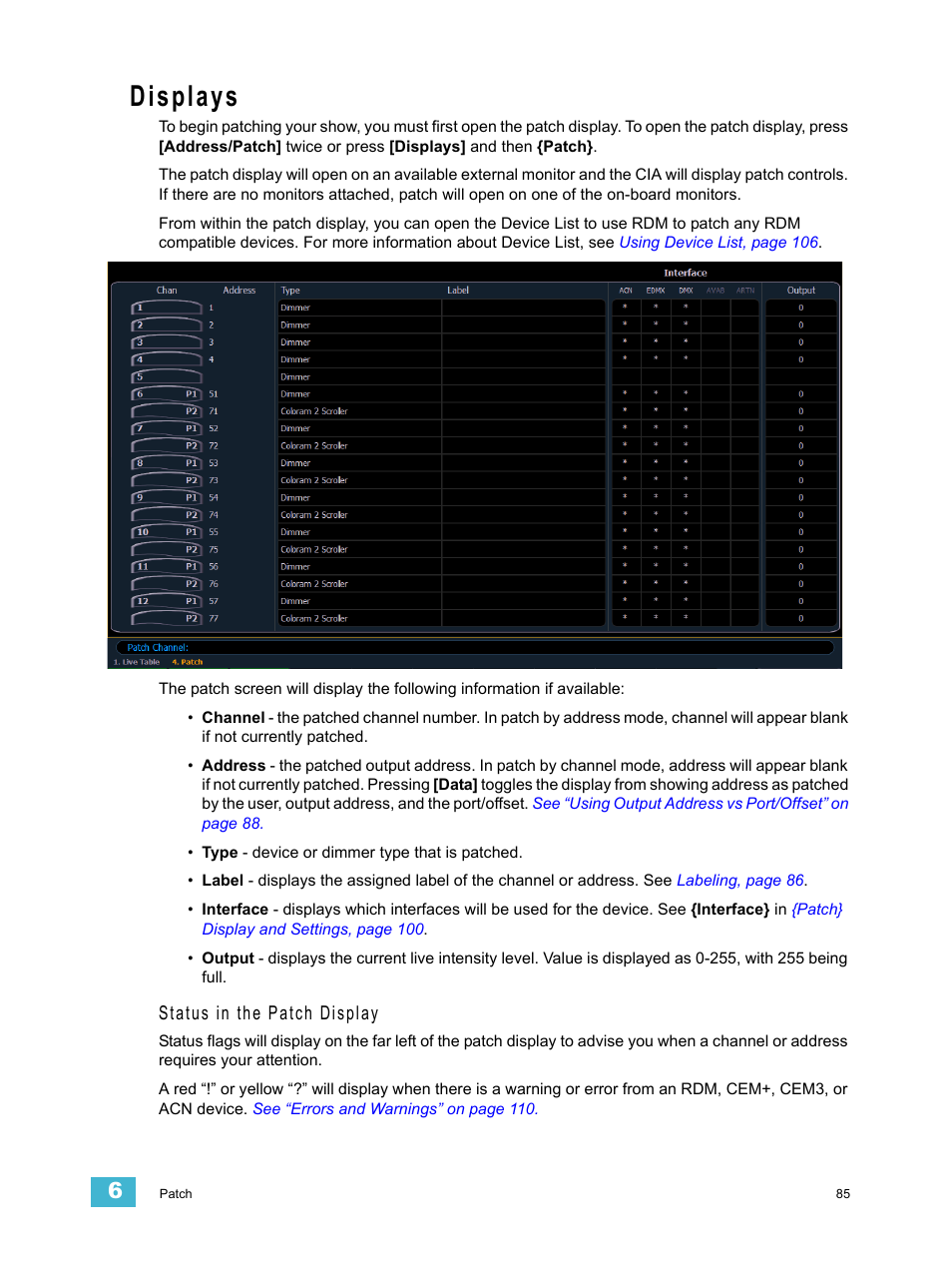 Displays | ETC Eos Titanium, Eos, and Gio v2.0.0 User Manual | Page 103 / 476