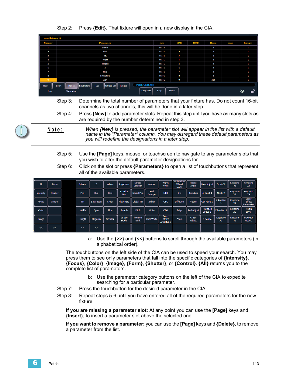 N o t e | ETC Eos Titanium, Eos, and Gio v2.0.0 User Manual | Page 131 / 476