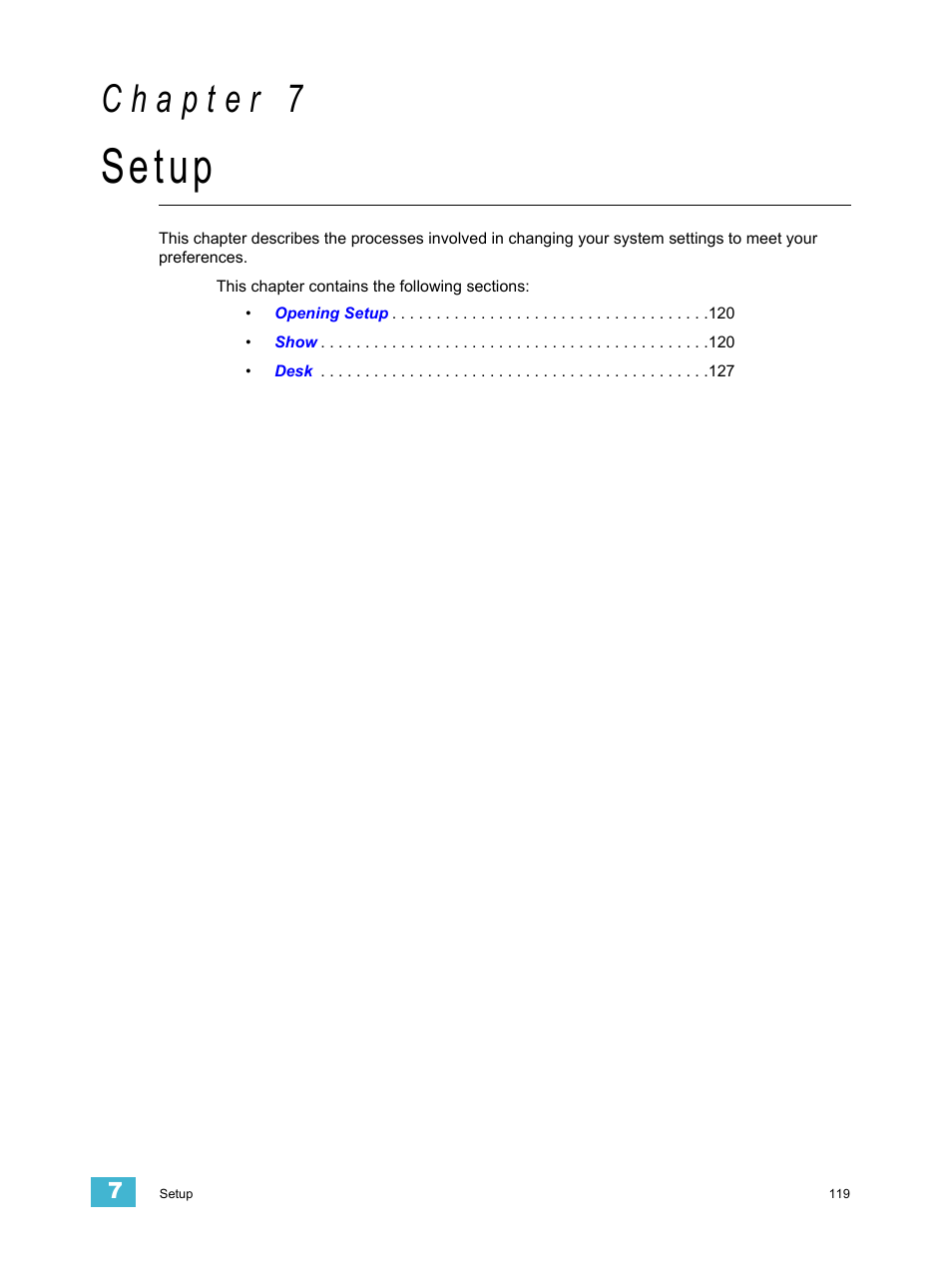 Setup, C h a p t e r 7 | ETC Eos Titanium, Eos, and Gio v2.0.0 User Manual | Page 137 / 476