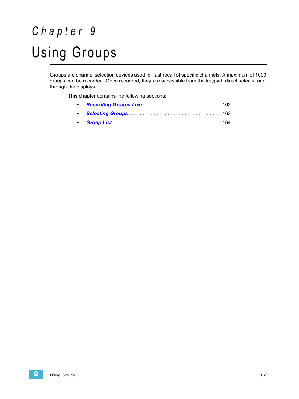 Using groups, C h a p t e r 9 | ETC Eos Titanium, Eos, and Gio v2.0.0 User Manual | Page 179 / 476