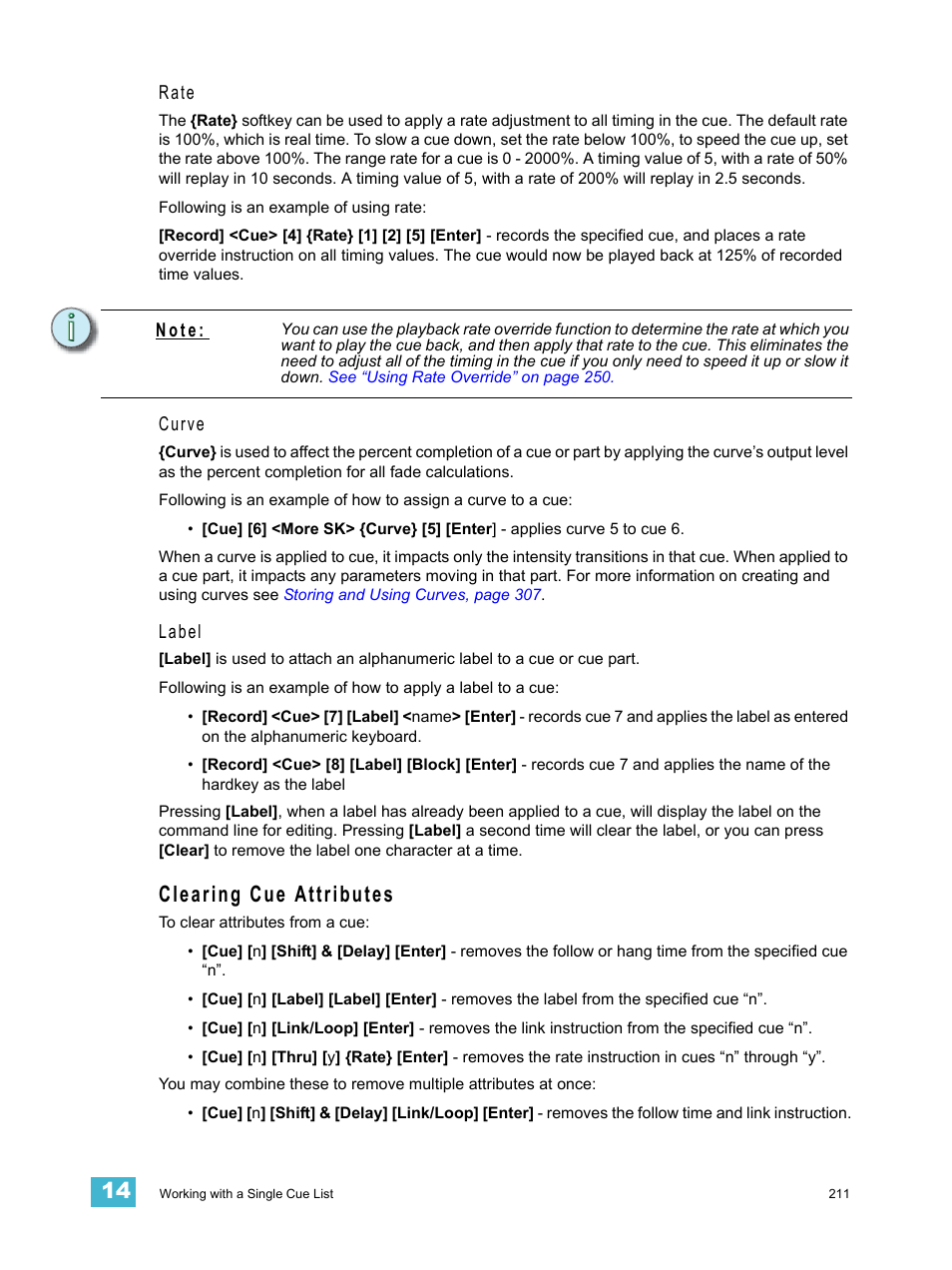 Clearing cue attributes | ETC Eos Titanium, Eos, and Gio v2.0.0 User Manual | Page 229 / 476