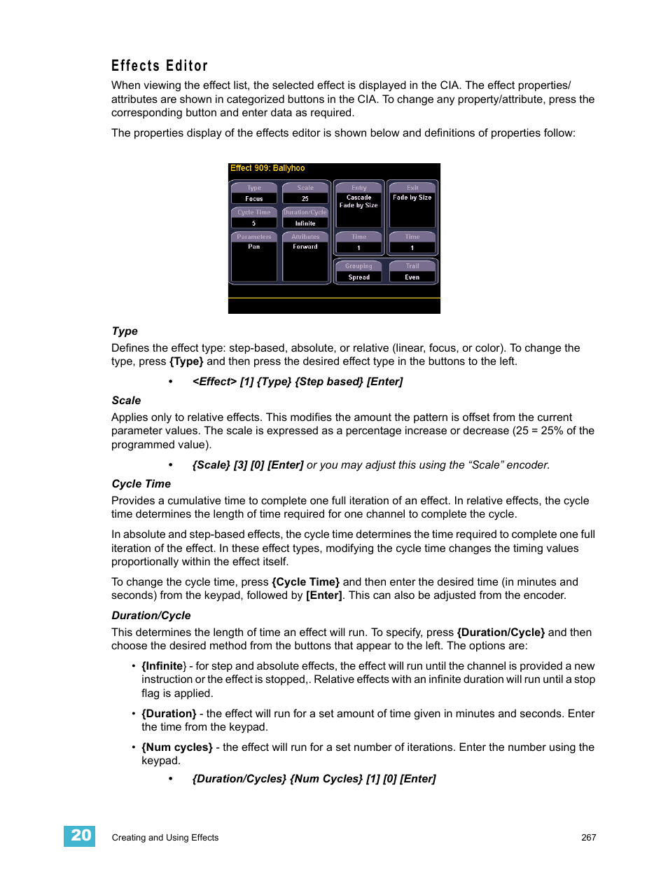 Effects editor | ETC Eos Titanium, Eos, and Gio v2.0.0 User Manual | Page 285 / 476