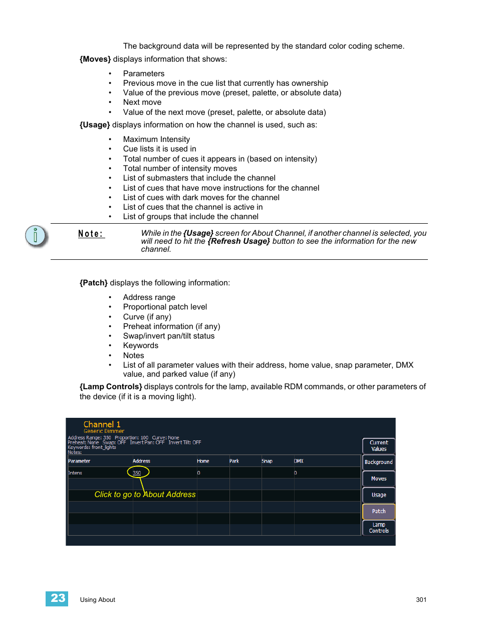 N o t e | ETC Eos Titanium, Eos, and Gio v2.0.0 User Manual | Page 319 / 476