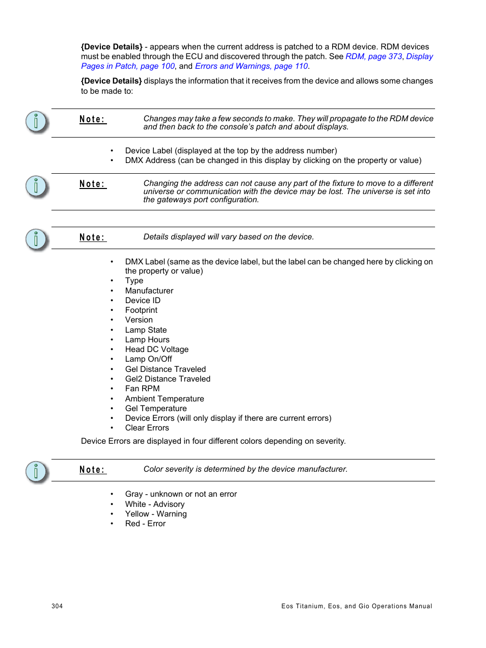 N o t e | ETC Eos Titanium, Eos, and Gio v2.0.0 User Manual | Page 322 / 476