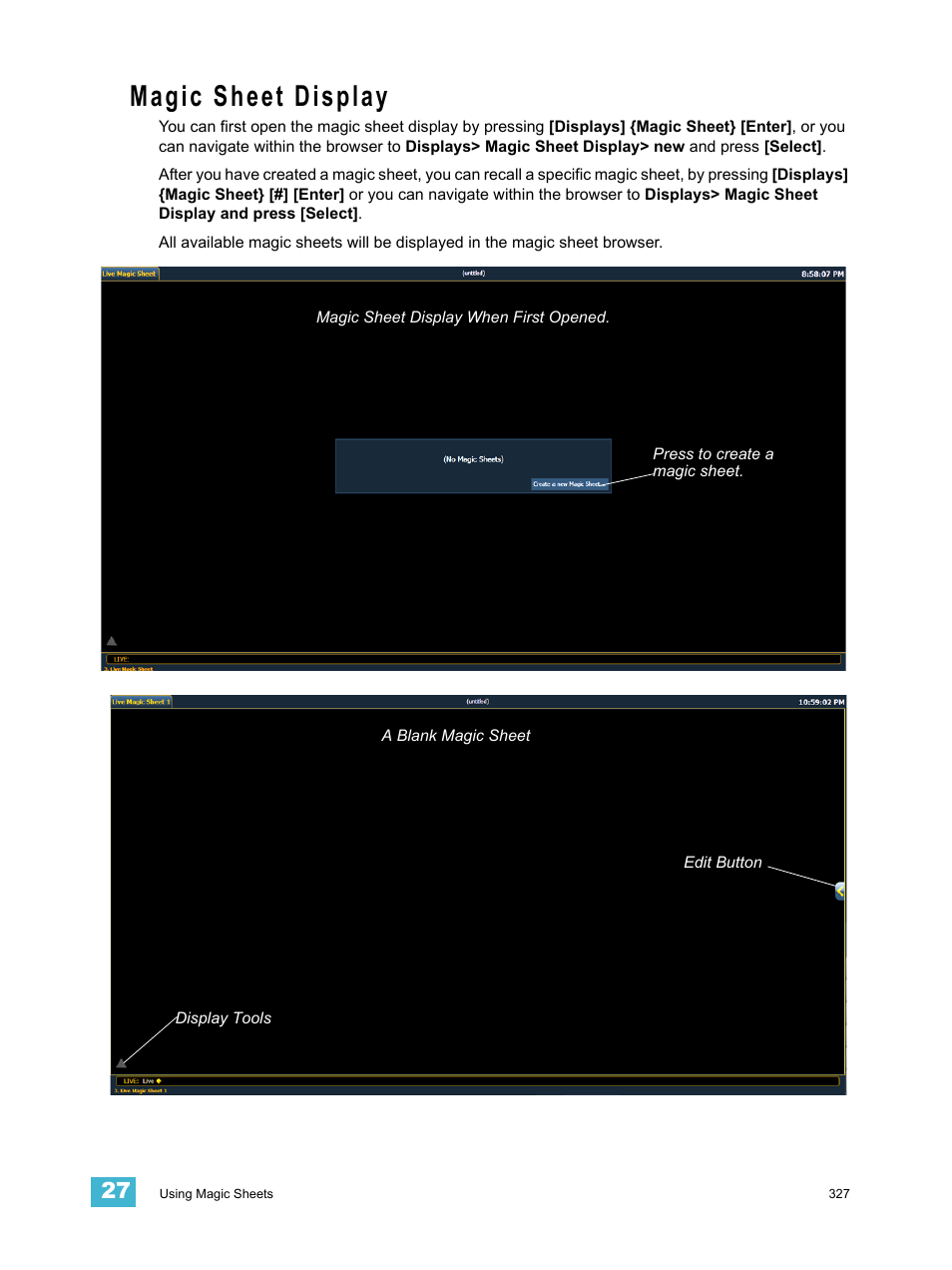 Magic sheet display | ETC Eos Titanium, Eos, and Gio v2.0.0 User Manual | Page 345 / 476