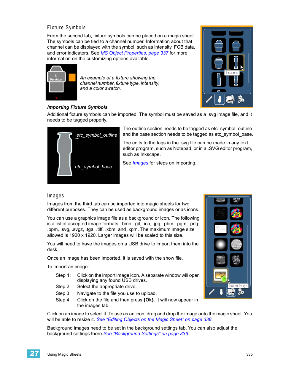 Fixture symbols, Images | ETC Eos Titanium, Eos, and Gio v2.0.0 User Manual | Page 353 / 476