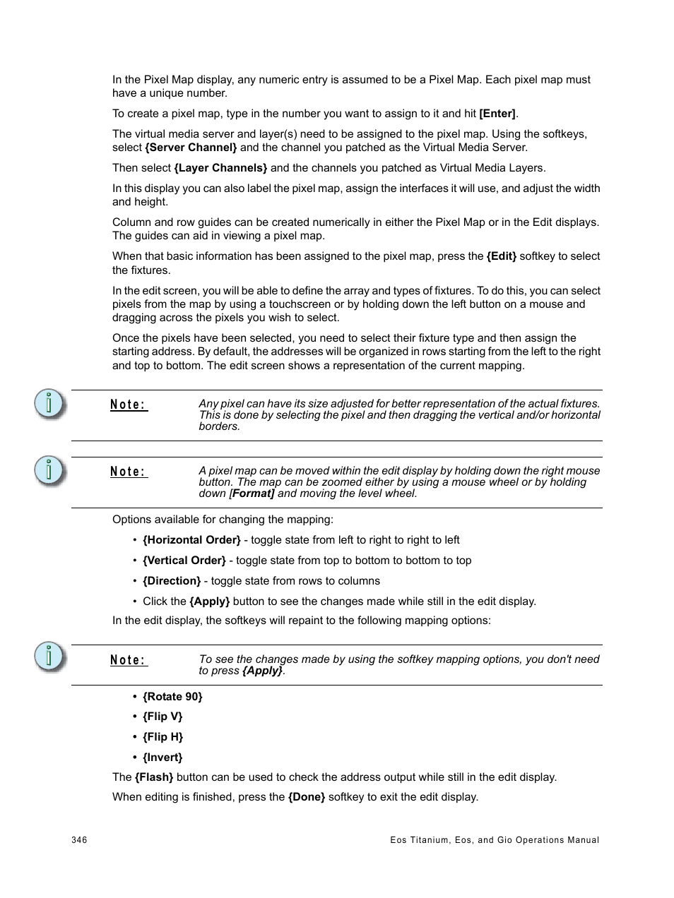 N o t e | ETC Eos Titanium, Eos, and Gio v2.0.0 User Manual | Page 364 / 476