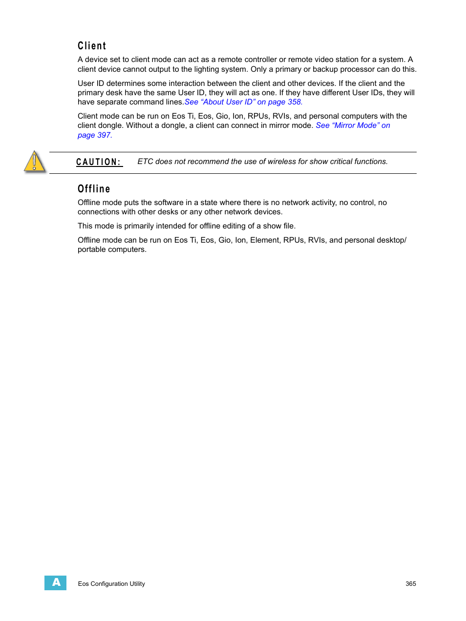 Client, Offline | ETC Eos Titanium, Eos, and Gio v2.0.0 User Manual | Page 383 / 476