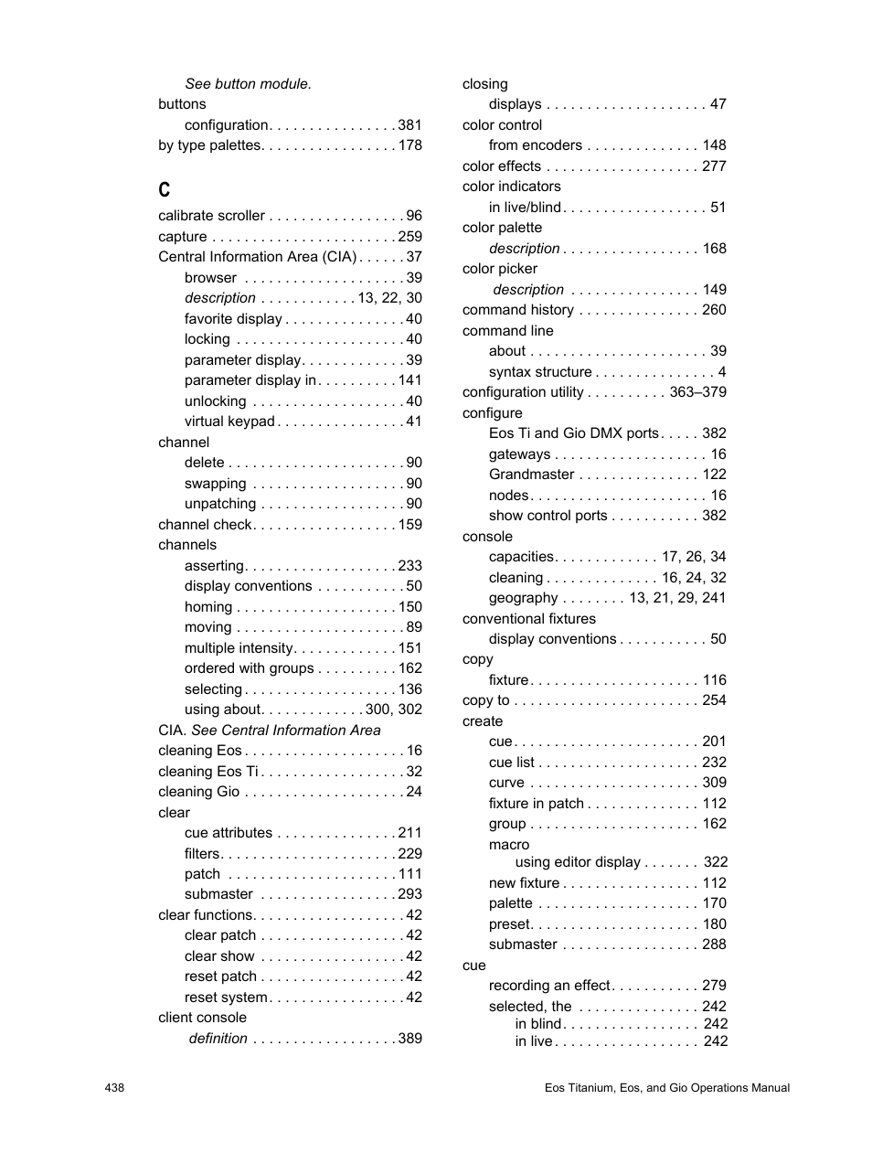 ETC Eos Titanium, Eos, and Gio v2.0.0 User Manual | Page 448 / 476