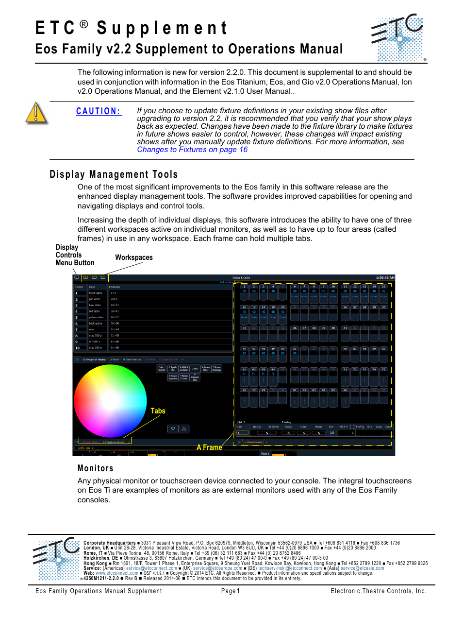 ETC Eos Family v2.2.0 User Manual | 30 pages