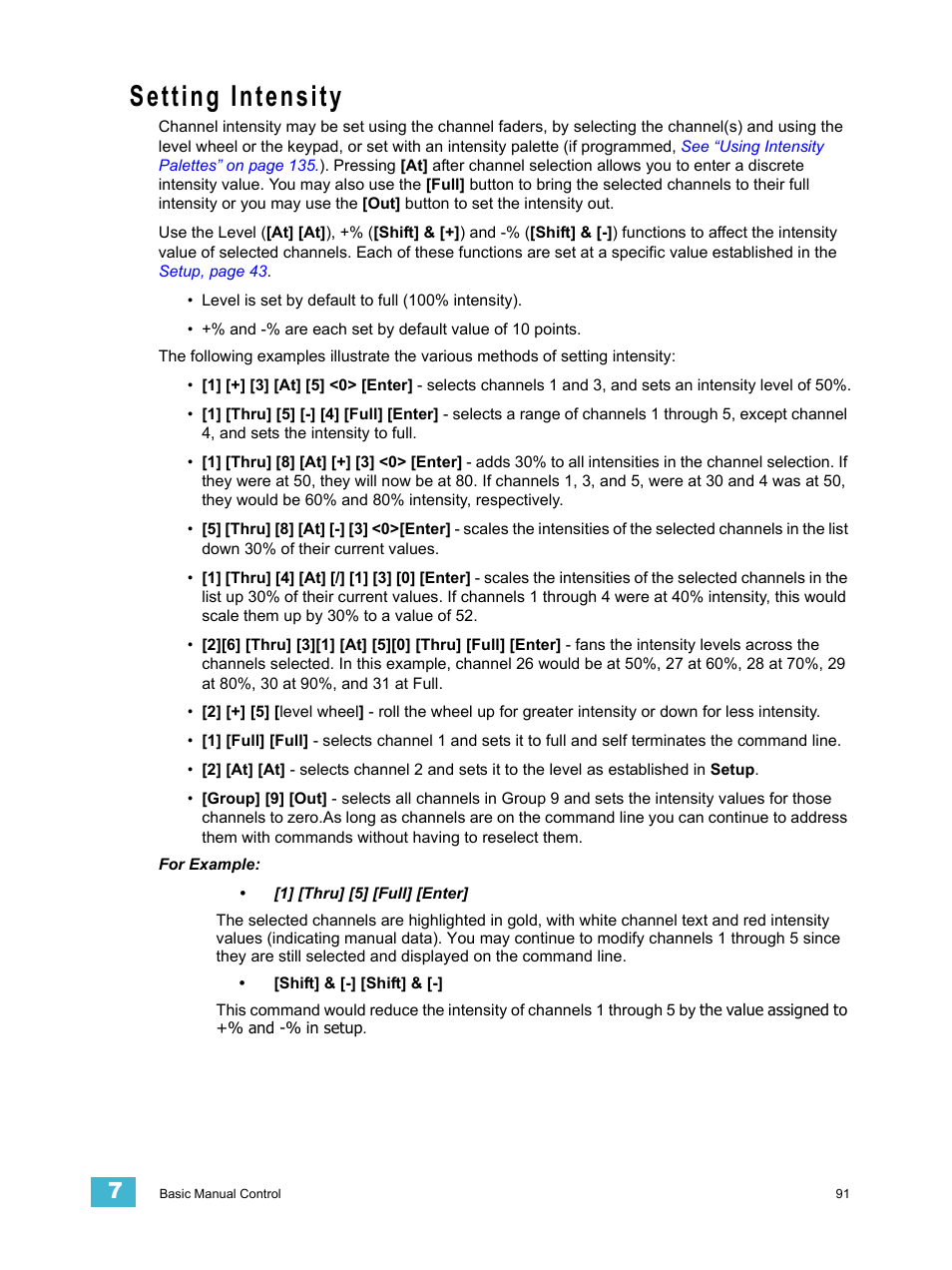 Setting intensity | ETC Element v2.1.0 User Manual | Page 103 / 318