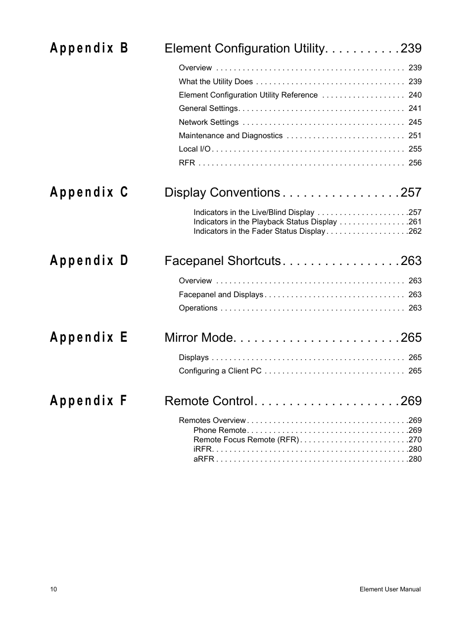 Element configuration utility, Display conventions, Facepanel shortcuts | Mirror mode, Remote control | ETC Element v2.1.0 User Manual | Page 12 / 318