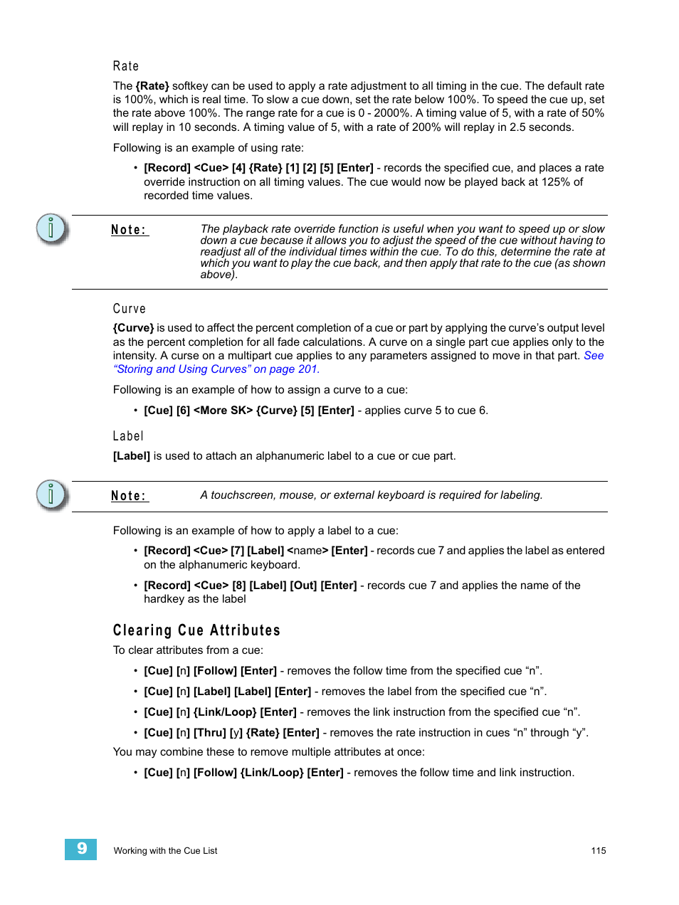 Clearing cue attributes | ETC Element v2.1.0 User Manual | Page 127 / 318