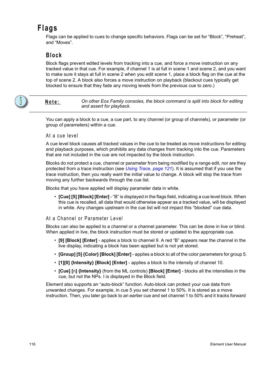 Flags, Block | ETC Element v2.1.0 User Manual | Page 128 / 318