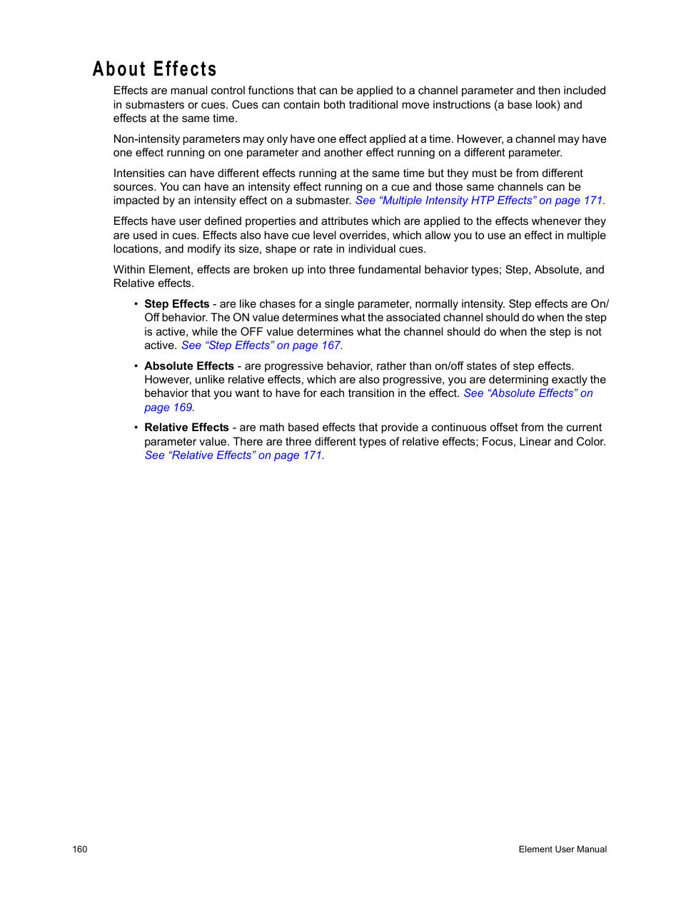 About effects | ETC Element v2.1.0 User Manual | Page 172 / 318