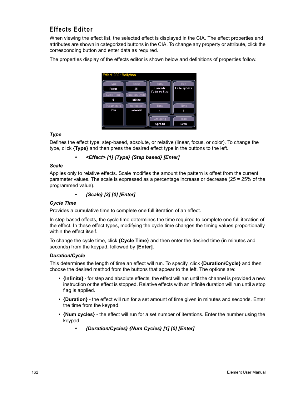 Effects editor | ETC Element v2.1.0 User Manual | Page 174 / 318