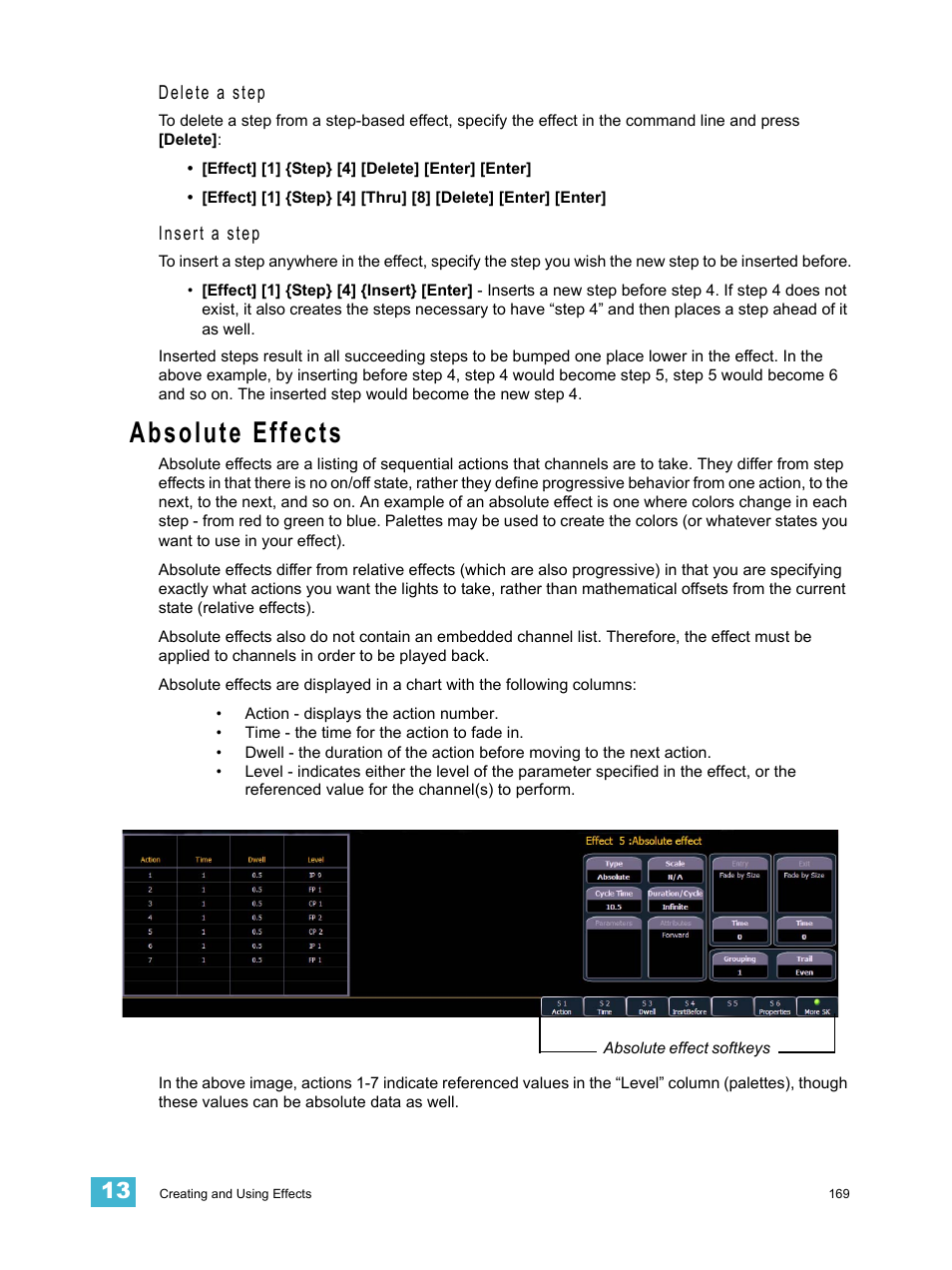 Absolute effects, See “absolute effects” on | ETC Element v2.1.0 User Manual | Page 181 / 318