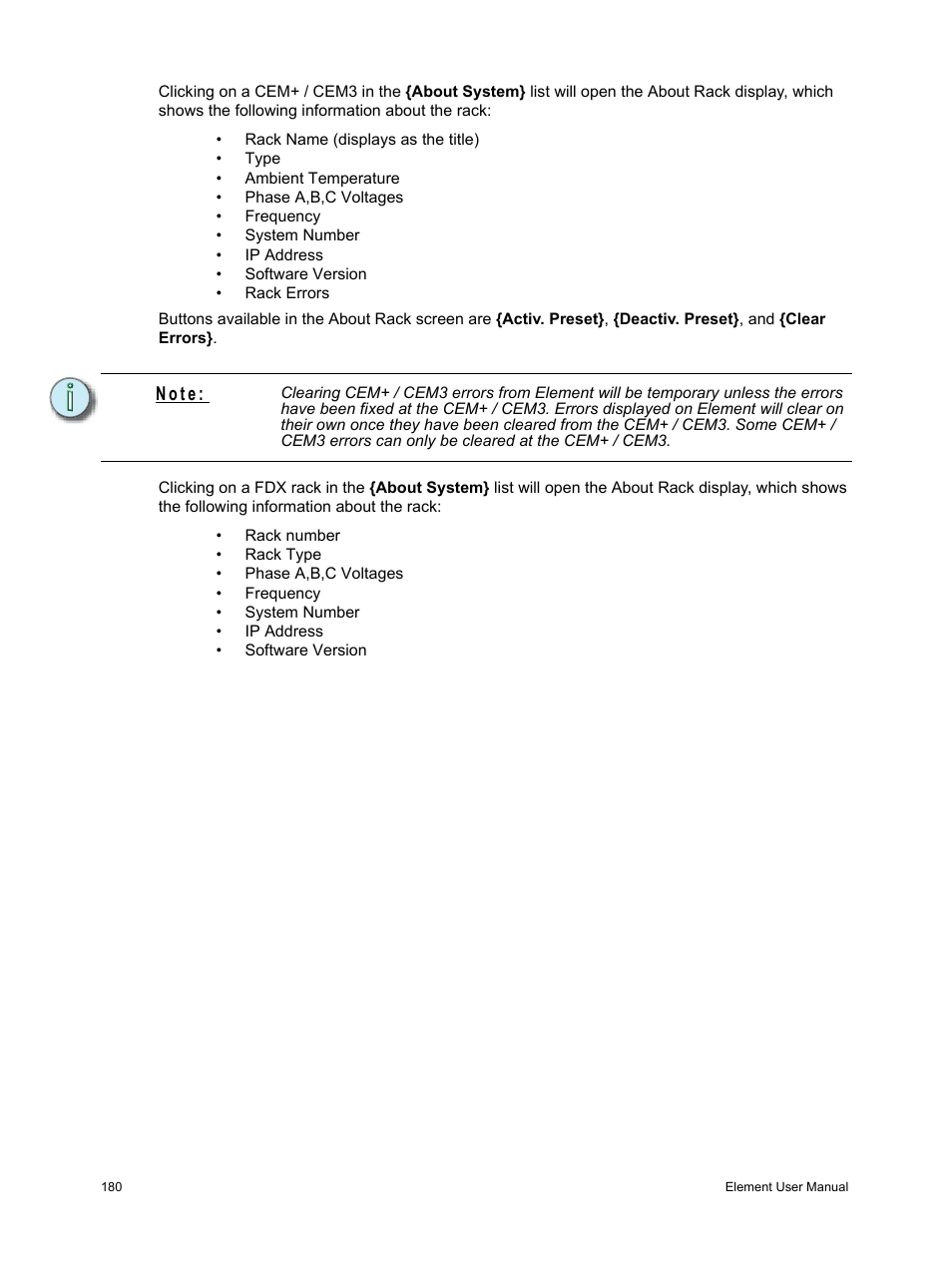 N o t e | ETC Element v2.1.0 User Manual | Page 192 / 318