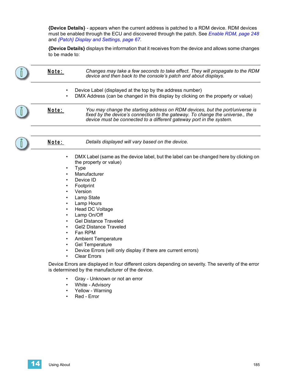 N o t e | ETC Element v2.1.0 User Manual | Page 197 / 318