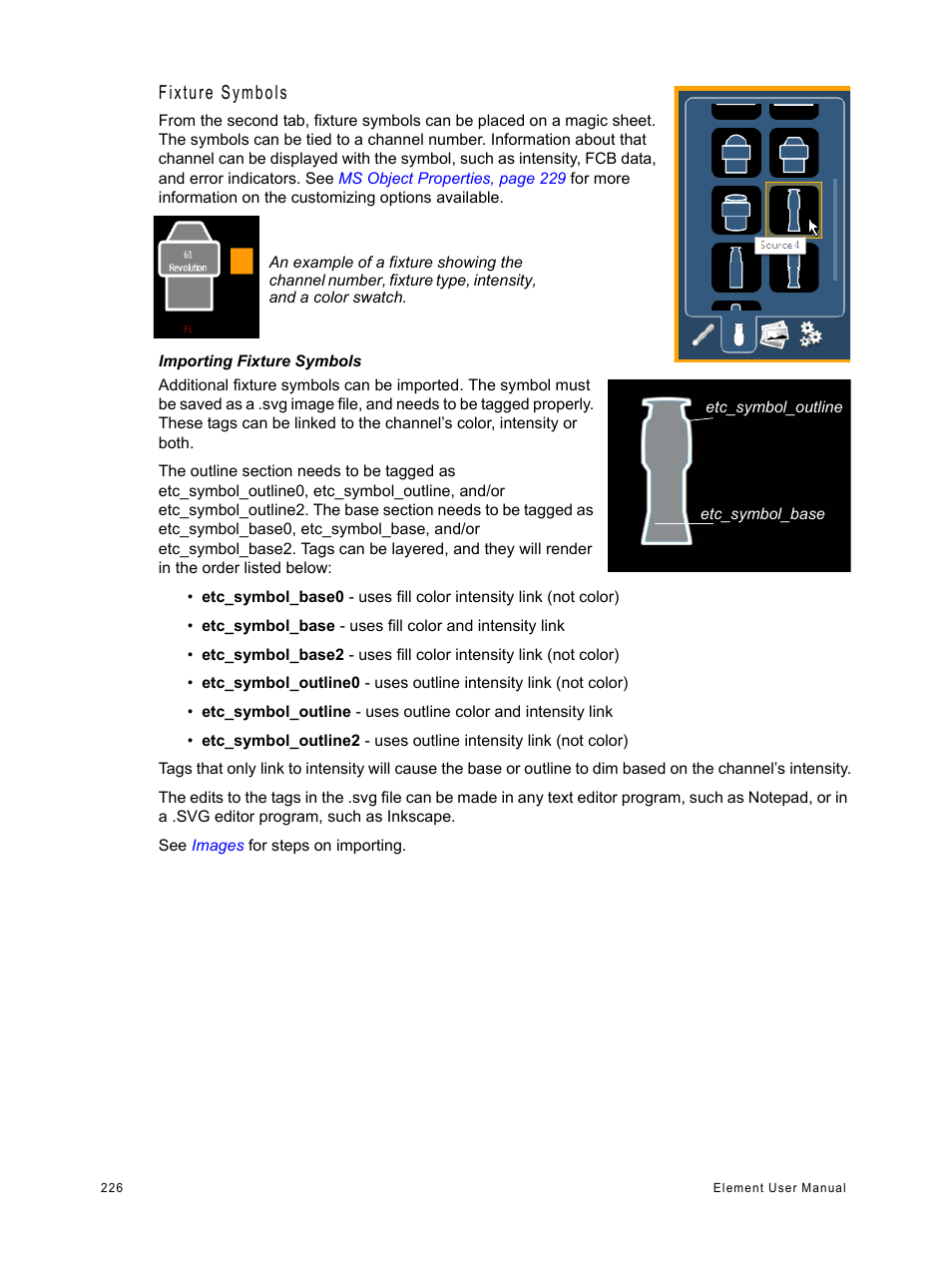 Fixture symbols | ETC Element v2.1.0 User Manual | Page 238 / 318