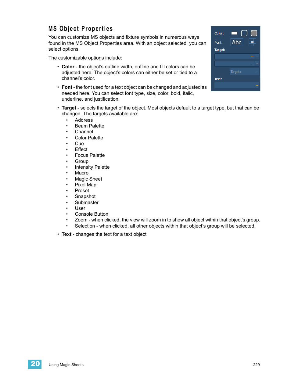 Ms object properties | ETC Element v2.1.0 User Manual | Page 241 / 318