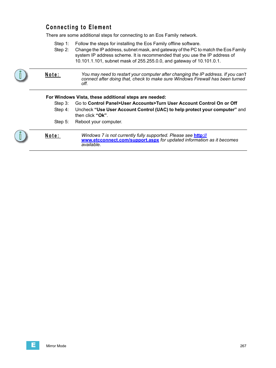 Connecting to element | ETC Element v2.1.0 User Manual | Page 279 / 318