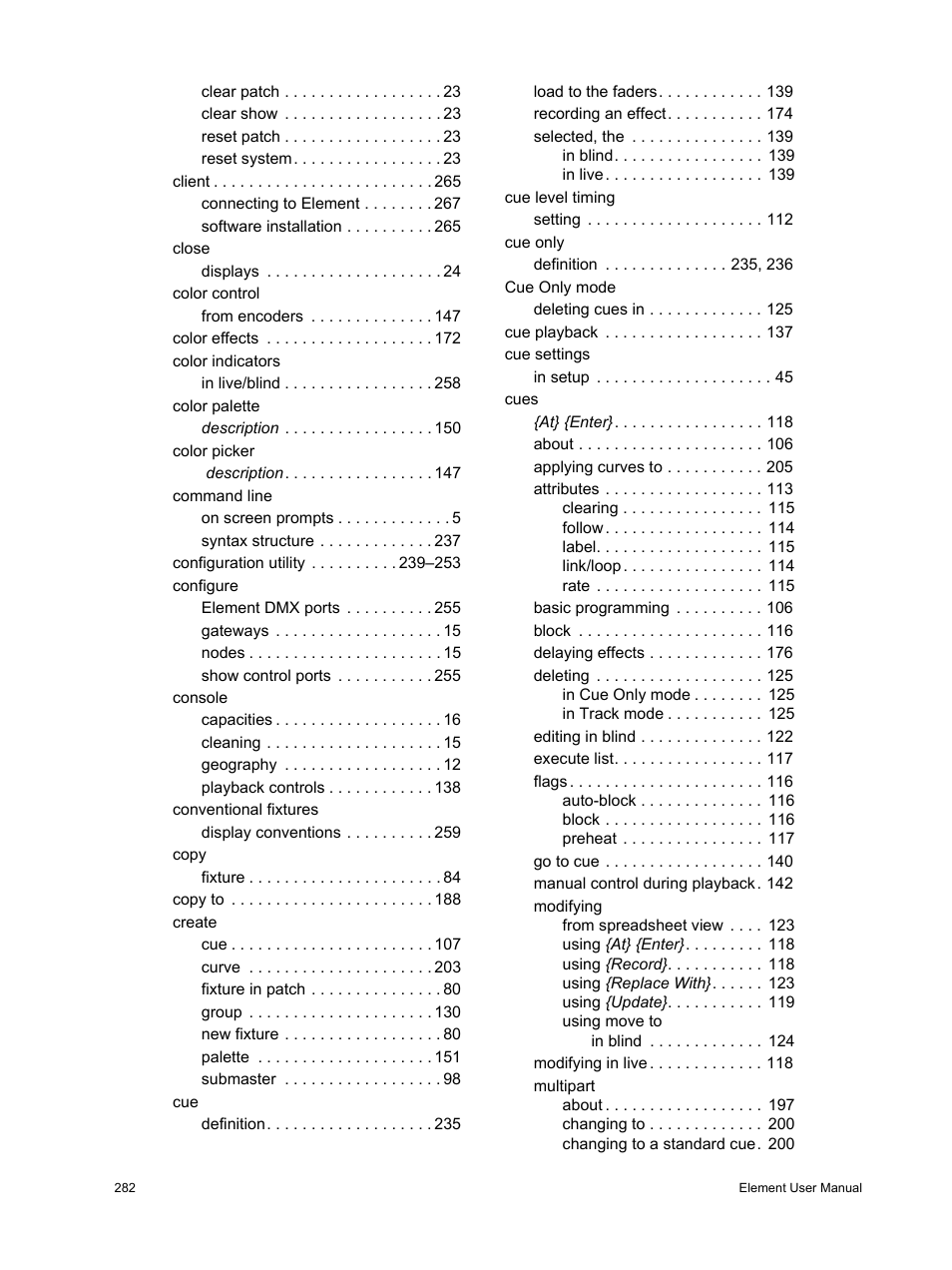 ETC Element v2.1.0 User Manual | Page 294 / 318