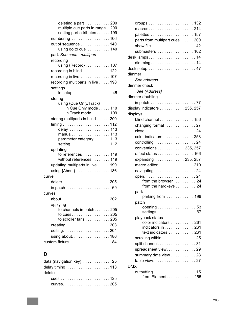 ETC Element v2.1.0 User Manual | Page 295 / 318