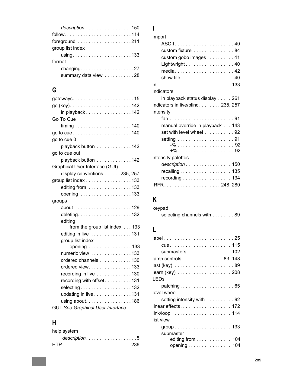 ETC Element v2.1.0 User Manual | Page 297 / 318