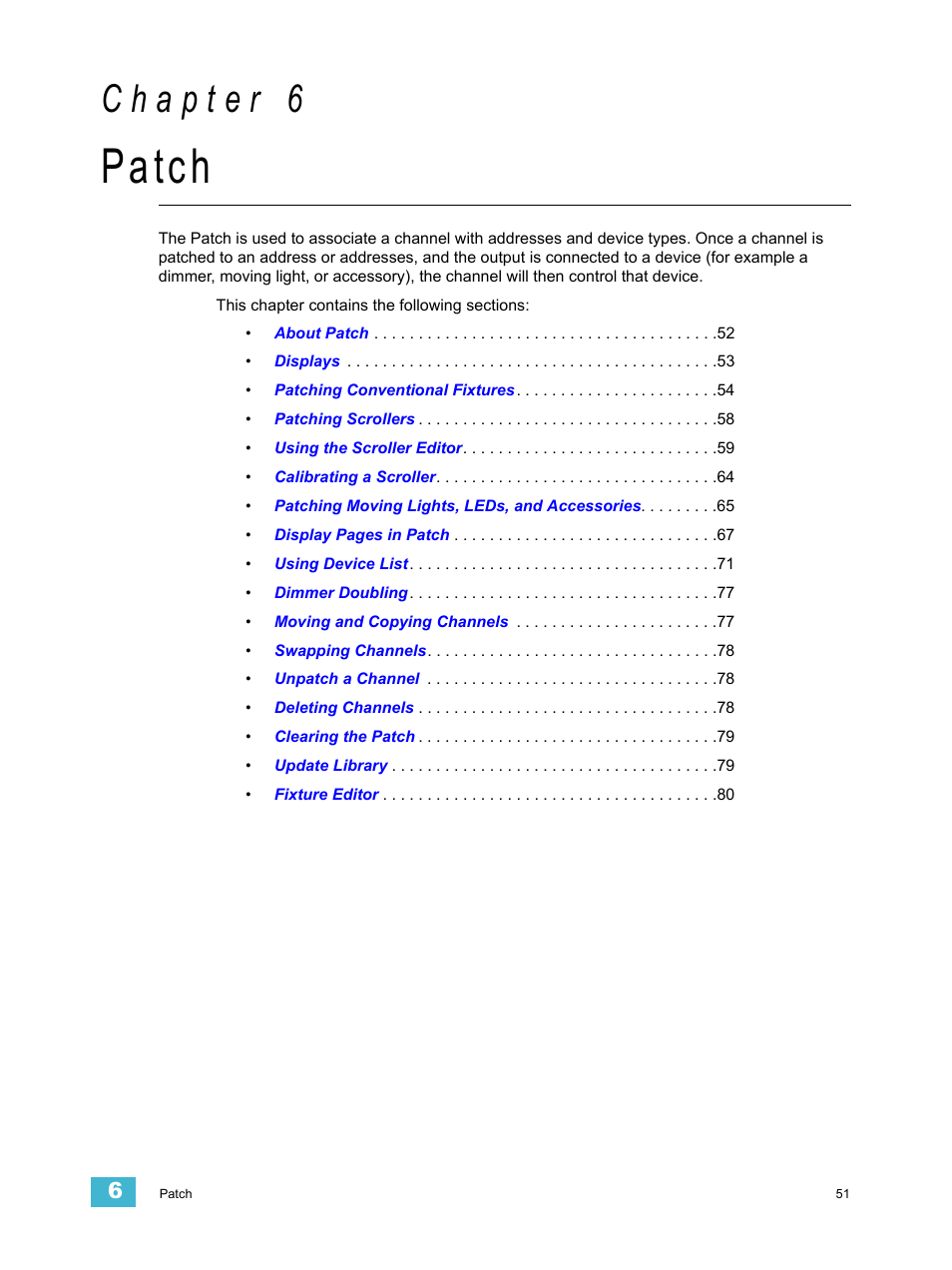 Patch, C h a p t e r 6 | ETC Element v2.1.0 User Manual | Page 63 / 318