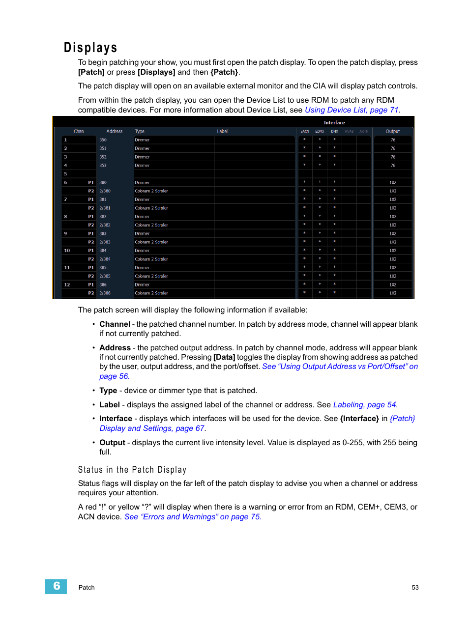 Displays | ETC Element v2.1.0 User Manual | Page 65 / 318