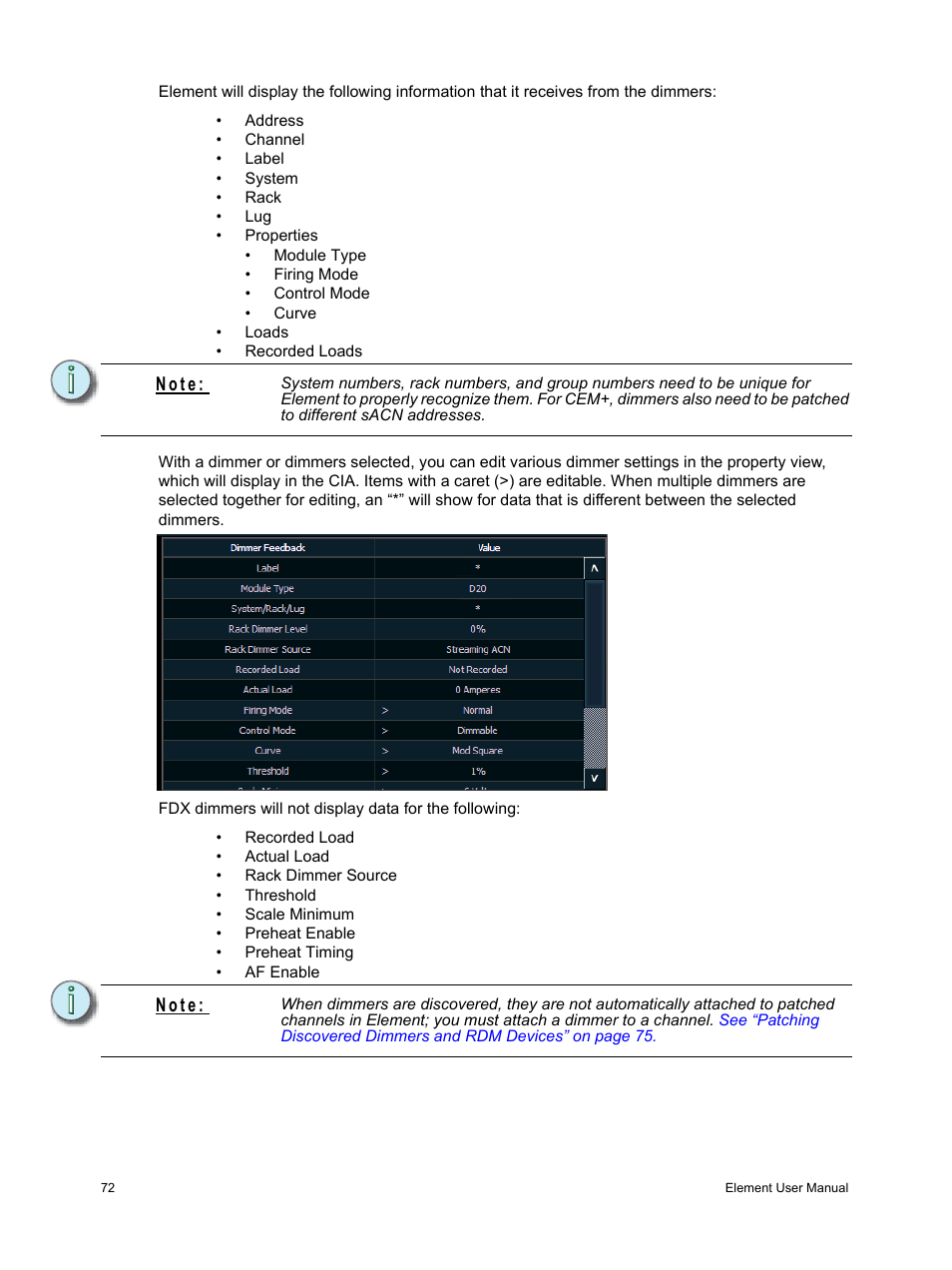 N o t e | ETC Element v2.1.0 User Manual | Page 84 / 318