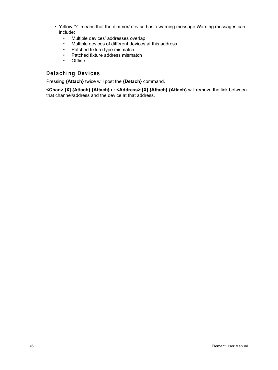 Detaching devices | ETC Element v2.1.0 User Manual | Page 88 / 318