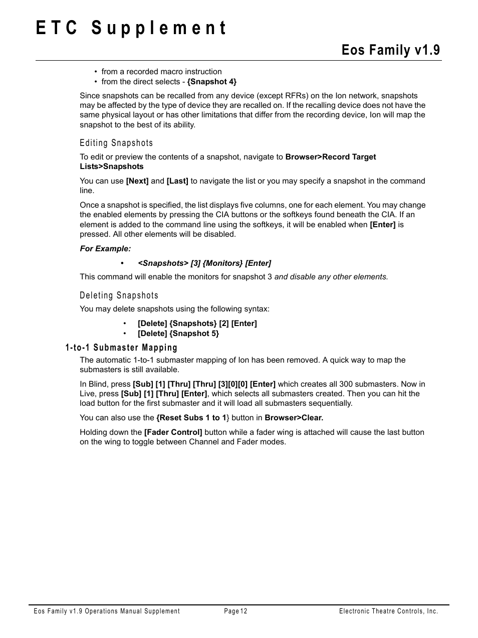 To-1 submaster mapping, Eos family v1.9 | ETC Eos Family v1.9.0 User Manual | Page 12 / 16